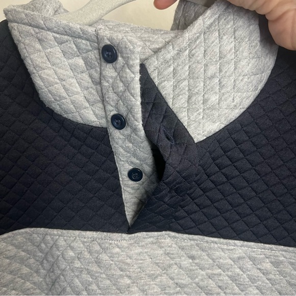 Zyia Active Men's Red Cayon Quilted Pullover Sweatshirt Navy Gray Size Large - Picture 7 of 8